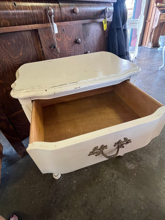 Wht FP Single Drawer Nightstand