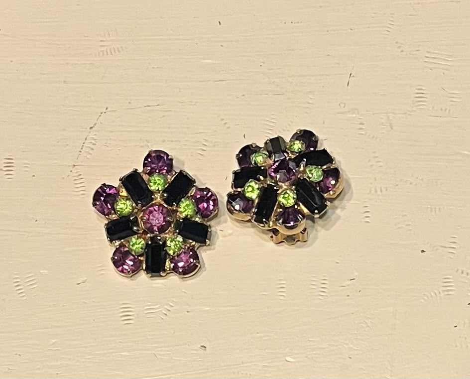 Rhinestone Clip On Earrings