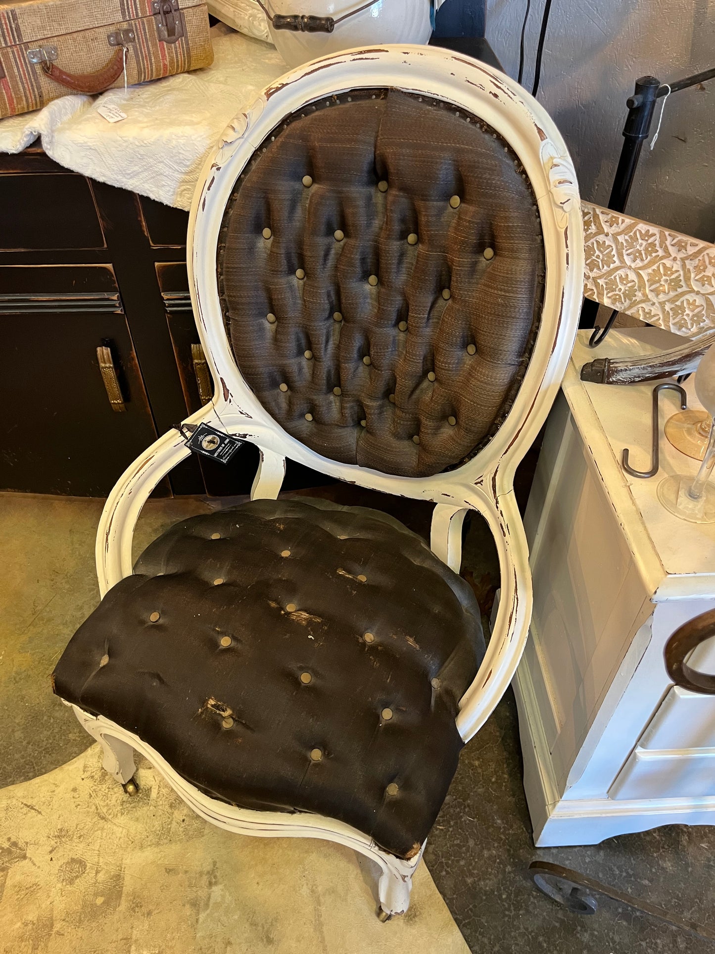 Brown & White Chair