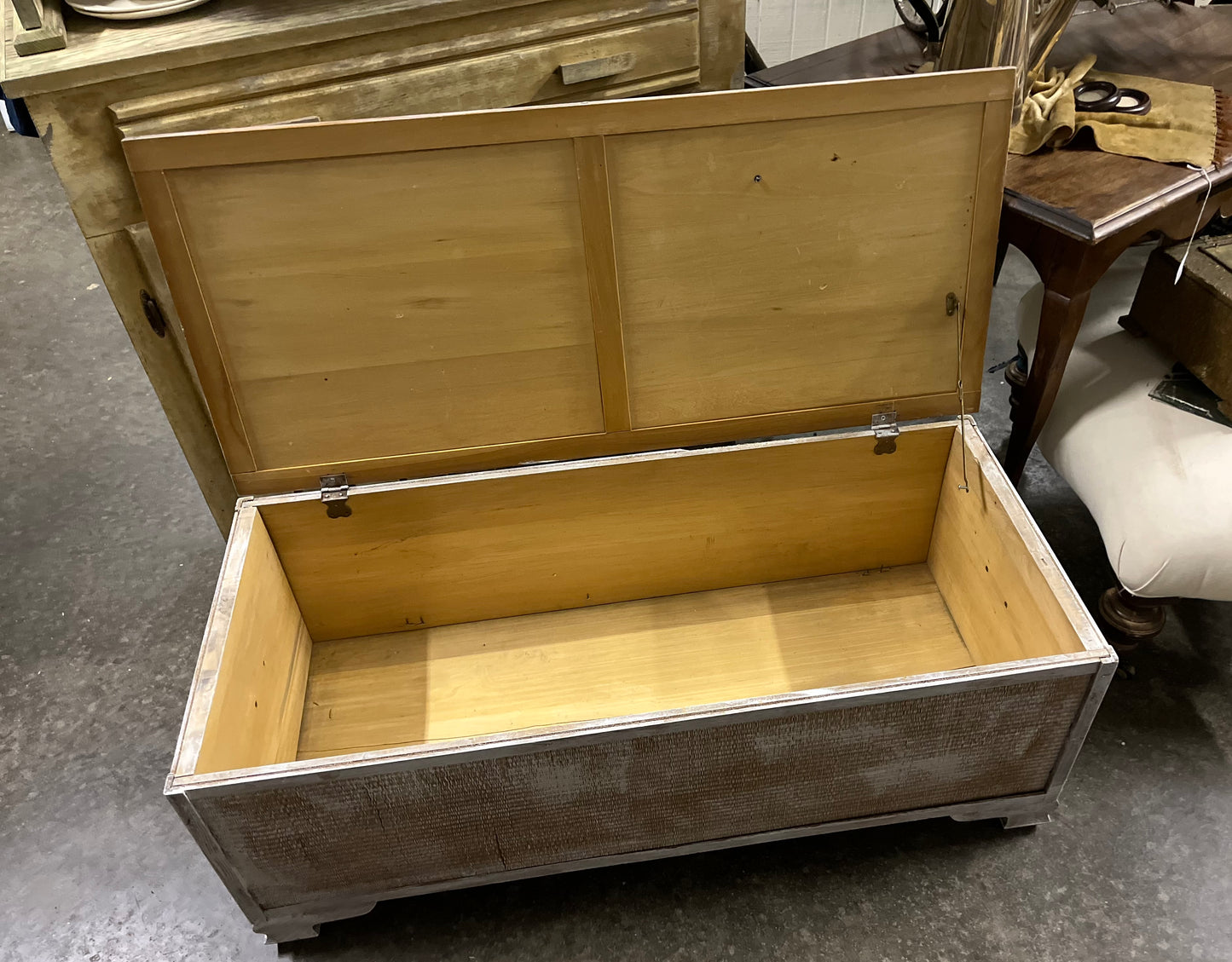 White Washed Blanket Chest