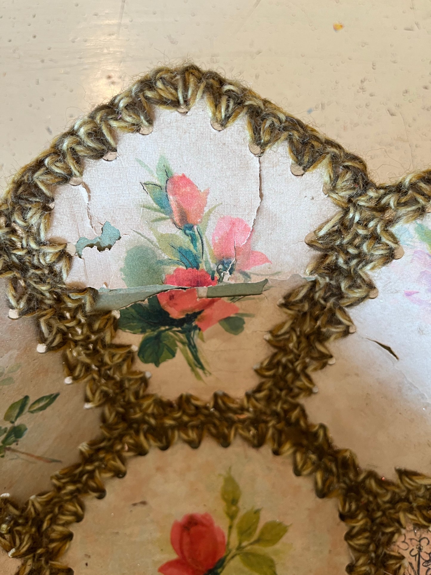 Floral Paper Crocheted Bowl