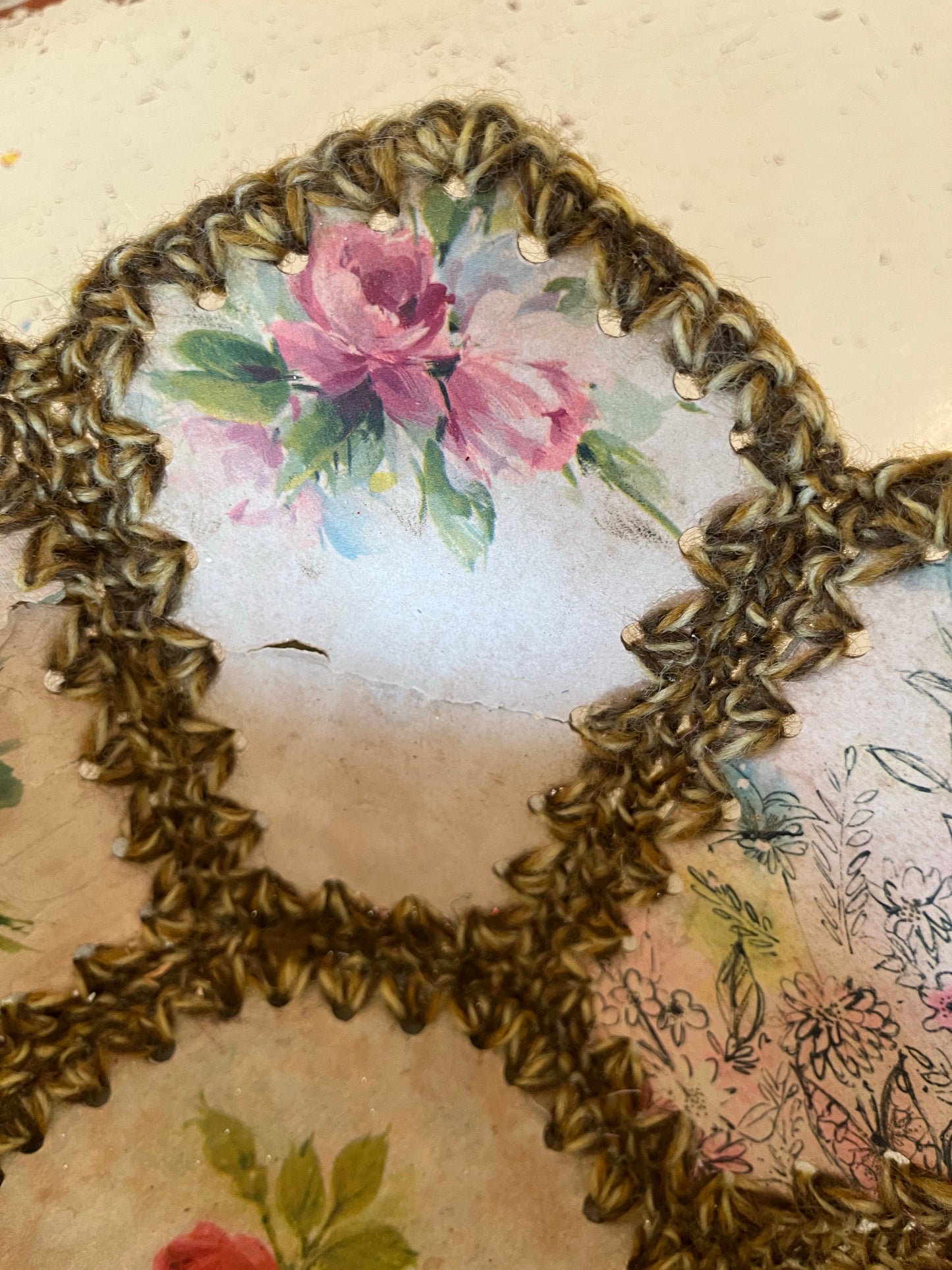 Floral Paper Crocheted Bowl