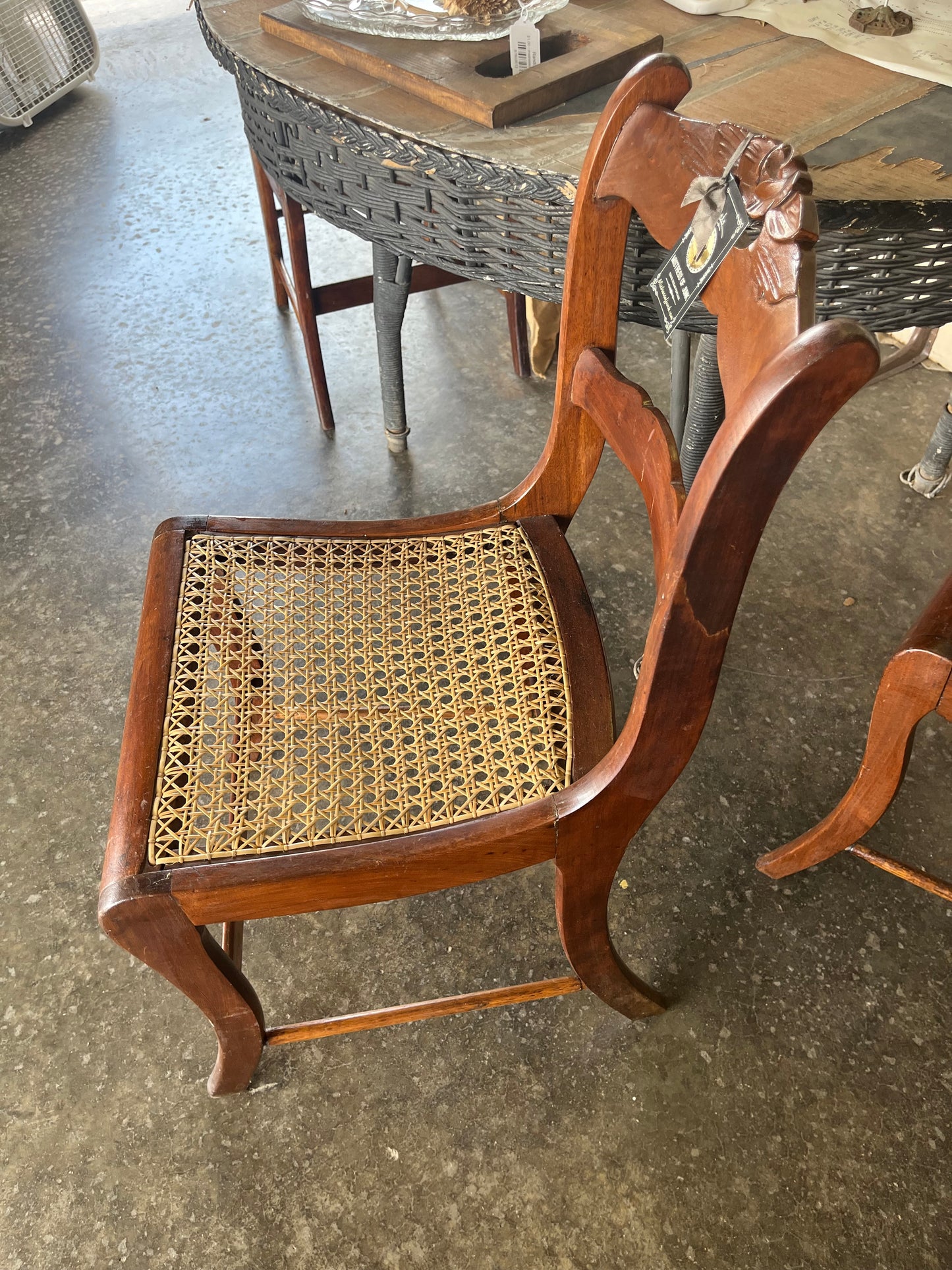 Set 4 Cane Wd Chairs