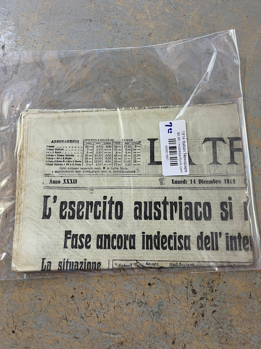 1914 Italian Newspaper