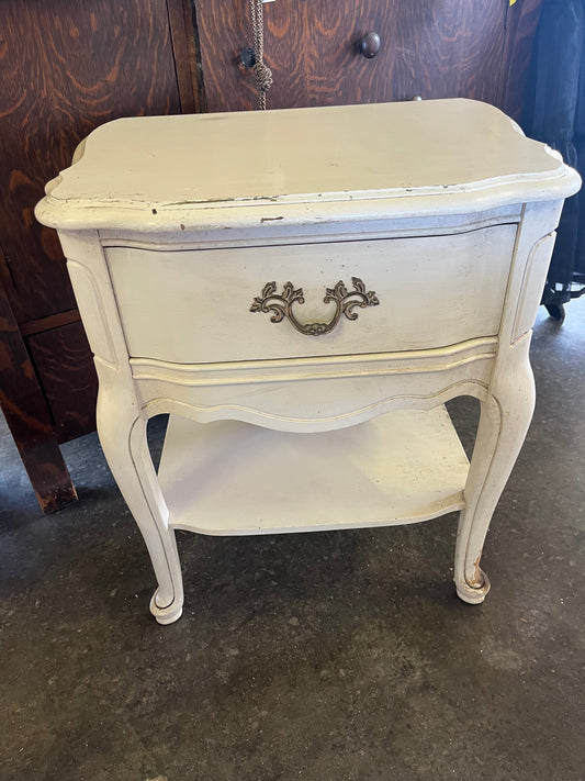 Wht FP Single Drawer Nightstand
