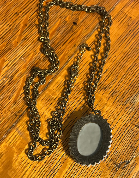 Flower Cameo Necklace