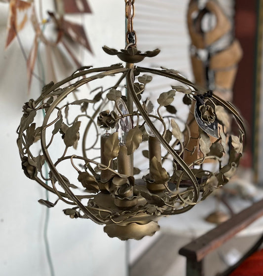 Gold Tole Chandelier