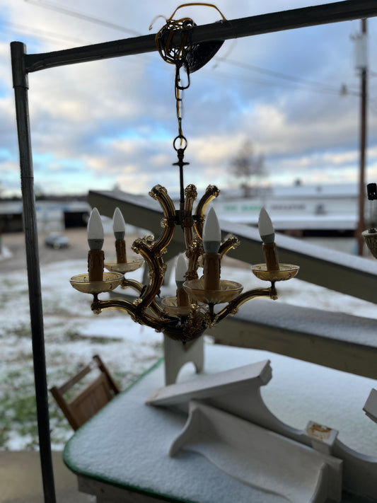 Amber Glass Chandelier