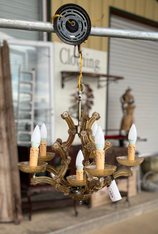 Amber Glass Chandelier