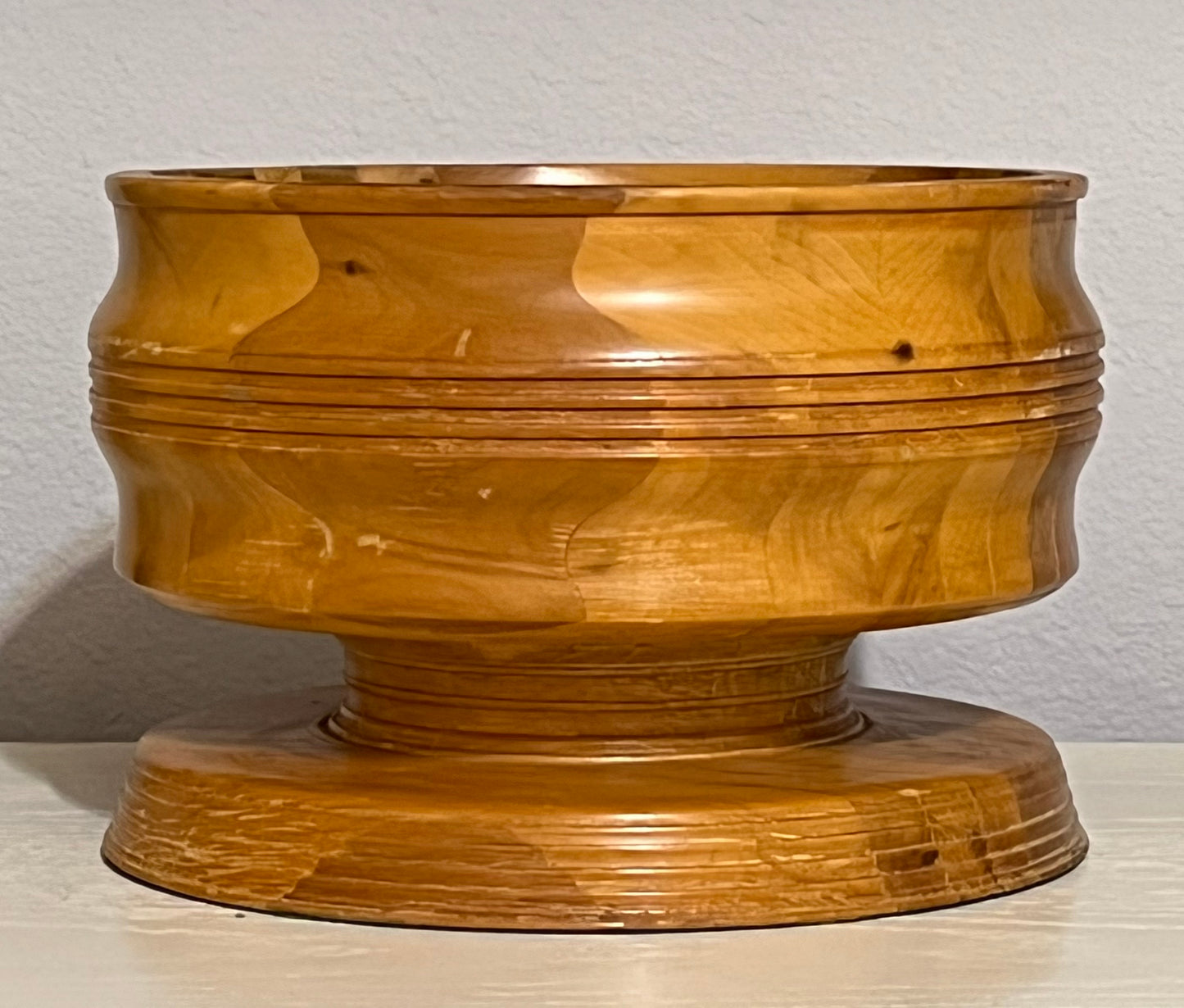 Light Wood Pedistal Bowl