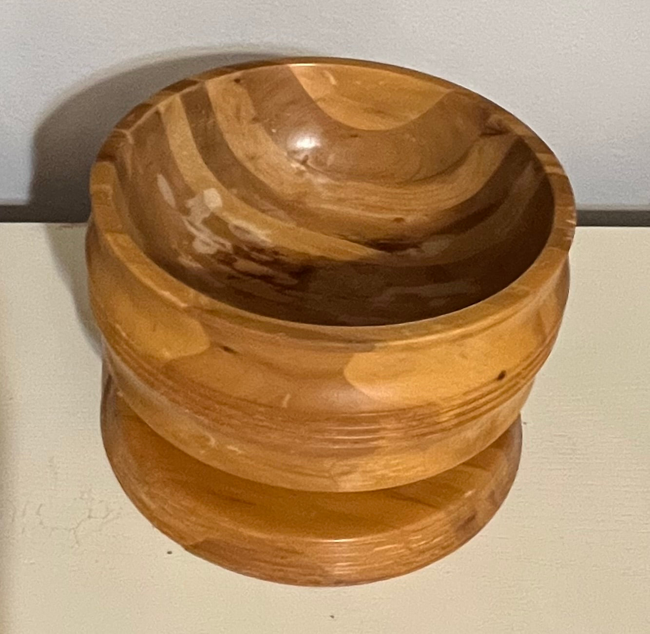 Light Wood Pedistal Bowl
