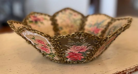 Floral Paper Crocheted Bowl